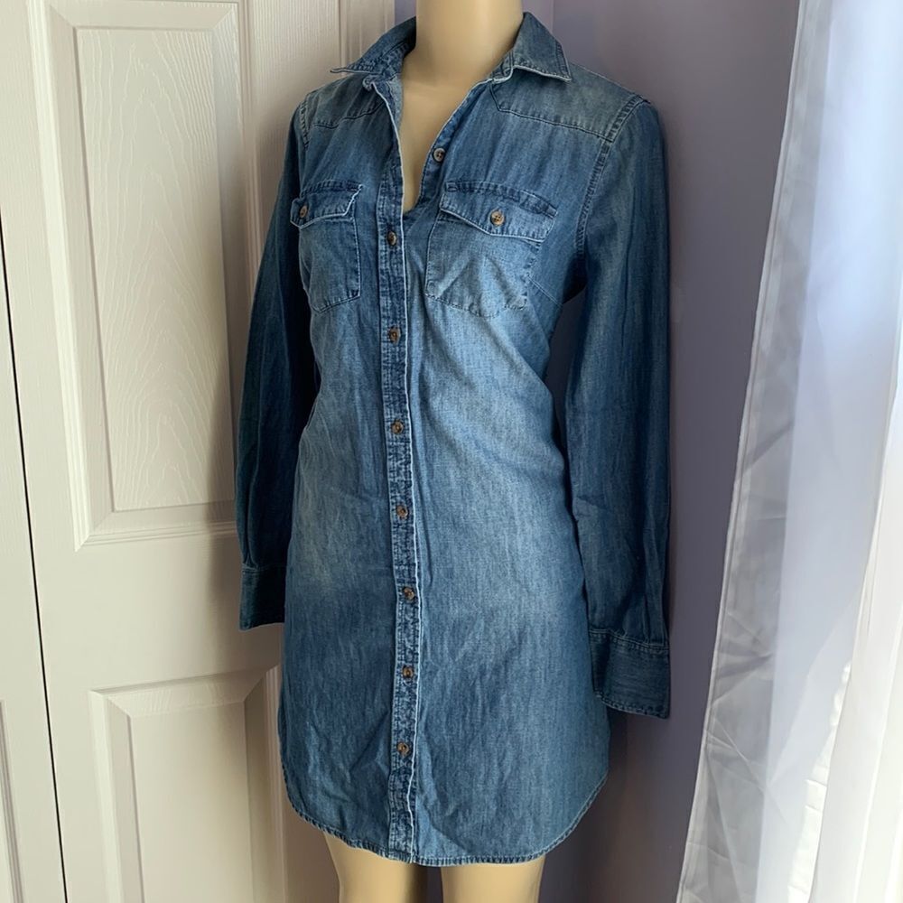 Merona Dressy Casual Long Sleeve Denim Dress XS